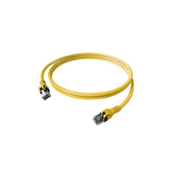 EasyLan DualBoot PushPull Patch Cable Cat.6A (Class EA), S/FTP, RJ45 / RJ45, żółty, 10 m