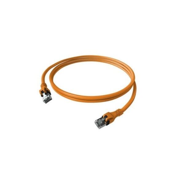 EasyLan DualBoot PushPull Patch Cable Cat.6A (Class EA), S/FTP, RJ45 / RJ45, pomarańczowy, 1 m