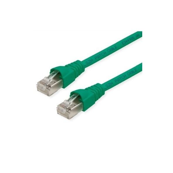 TELEGRTNER Kabel krosowy RJ45 S/FTP, kat. 6A, LSZH, zielony, 7,5 m