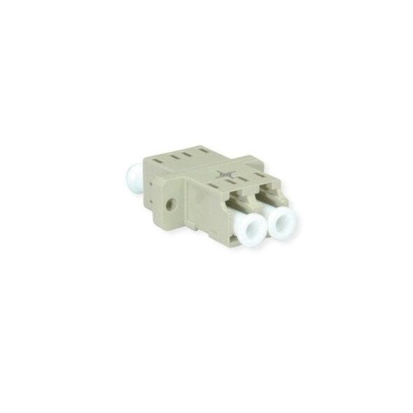 Adapter TELEGRTNER LC/APC Duplex, wielomodowy, tuleja z tworzywa sztucznego, obudowa z tworzywa sztucznego, beżowy, Z77