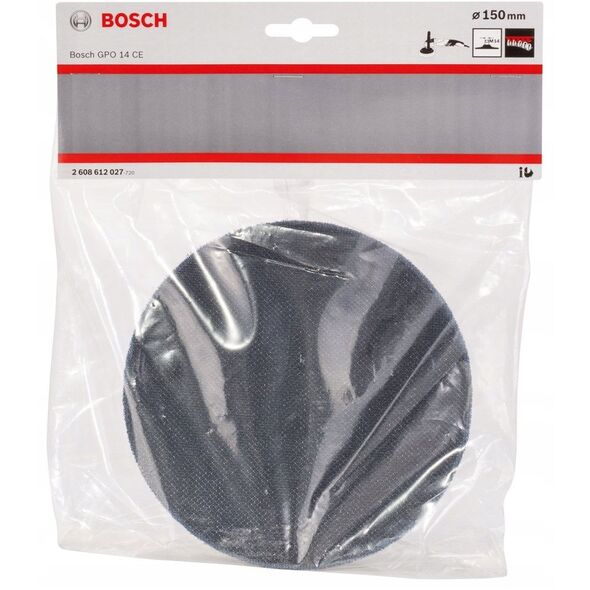 Λαστιχένιο υποστήριγμα Bosch Bosch 150mm, ταμπόν λείανσης (μαύρο, για μηχανές γυαλίσματος)
