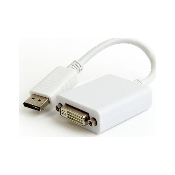 Adapter AV Gembird DisplayPort - DVI-I biały (A-DPM-DVIF-03-W)