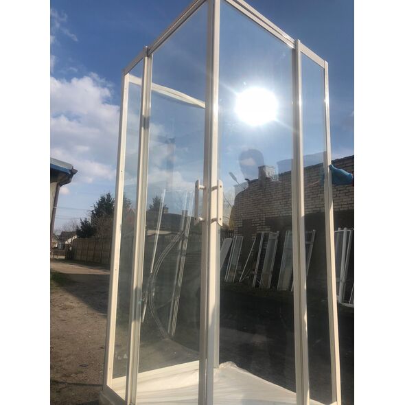 KABINA PRYSZNICOWA CITY Z ZAWIASAMI ZŁOTA 100X80X195 LEWA TRANSP