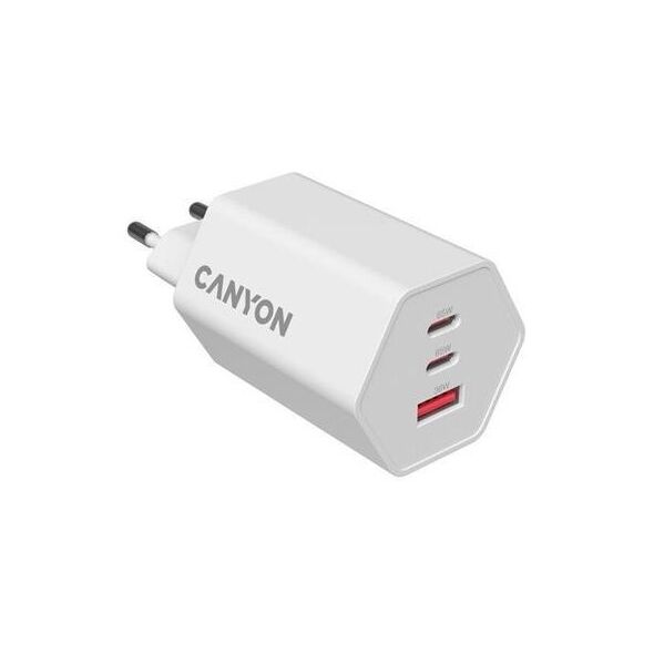 Φορτιστής CANYON HEXAGON 65 GaN 65W 2xPD 1xQC EU Λευκό