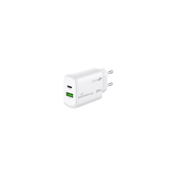 Φορτιστής για φορητές συσκευές MediaRange MRMA112-2 Smartphone, Tablet Λευκός Εναλλασσόμενο ρεύμα Γρήγορη φόρτιση Εσωτερική