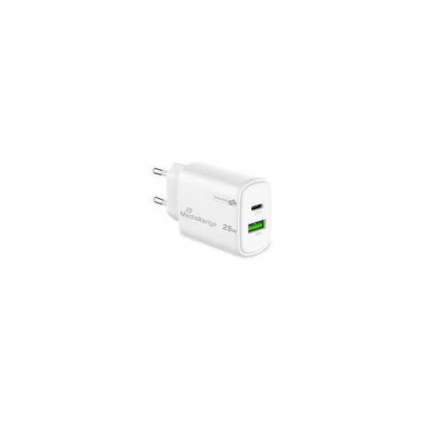 Φορτιστής για φορητές συσκευές MediaRange MRMA112-2 Smartphone, Tablet Λευκός Εναλλασσόμενο ρεύμα Γρήγορη φόρτιση Εσωτερική