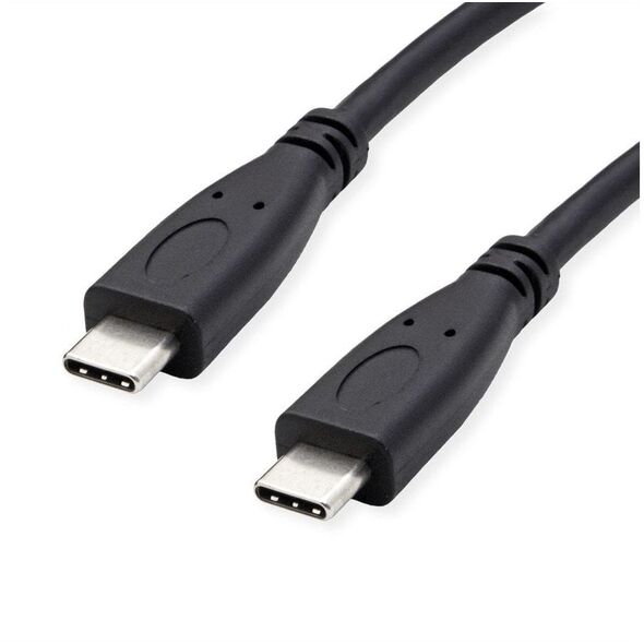ROLINE RM Καλώδιο USB 3.2 Gen 2, PD (Power Delivery) 20V5A, με Emark, C-C, M/M, μαύρο, 0,5 m