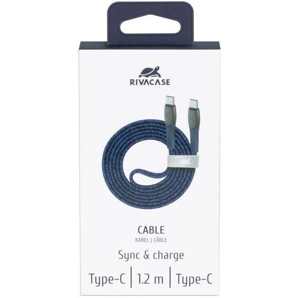 CABLE USB-C TO USB-C 1.2M/BLUE PS6105 BL12 RIVACASE