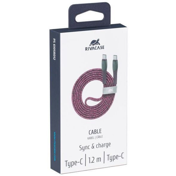 CABLE USB-C TO USB-C 1.2M/RED PS6105 RD12 RIVACASE