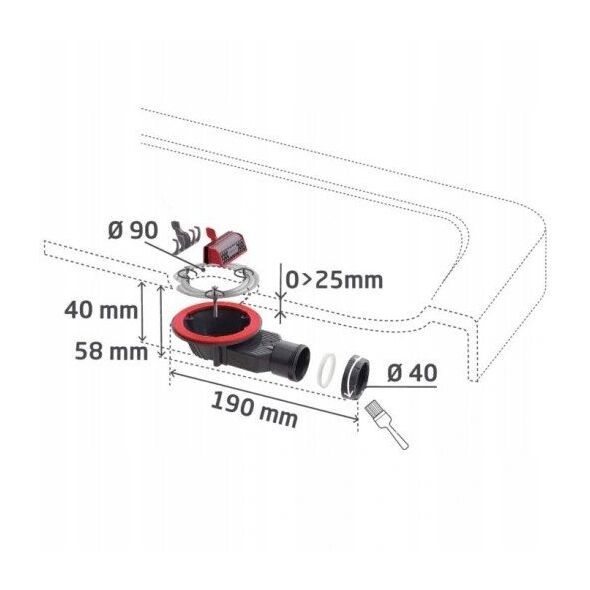 Wirquin odpływ brodzikowy Slim+ fi 90 mm bez grzybka 30724108