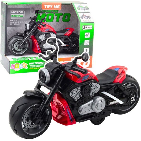 Motocykl Zabawkowy Na Baterie Napęd Światła Dźwięki Czerwony