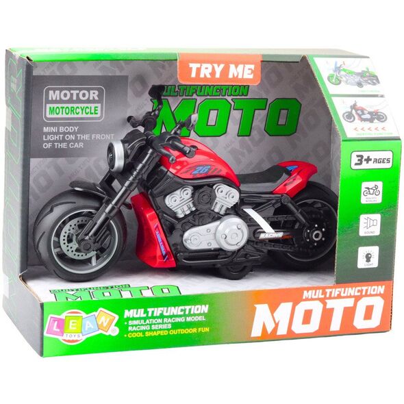 Motocykl Zabawkowy Na Baterie Napęd Światła Dźwięki Czerwony