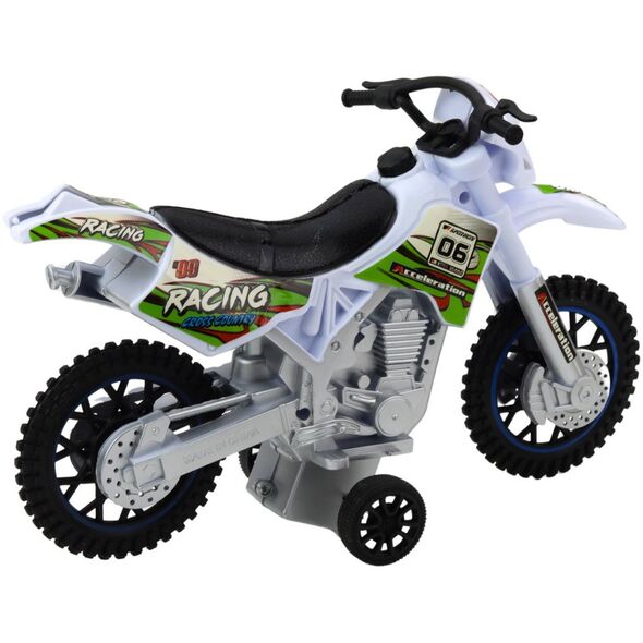 Motor Crossowy Off-Road Napęd Światła Dźwięki Biały
