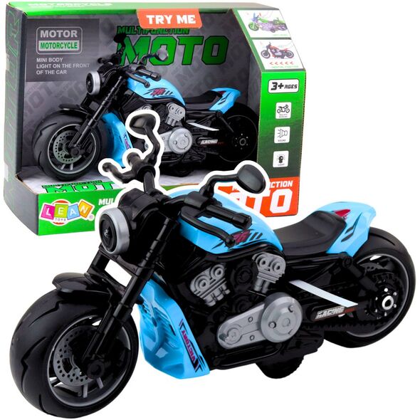 Motocykl Zabawkowy Na Baterie Napęd Światła Dźwięki Niebieski