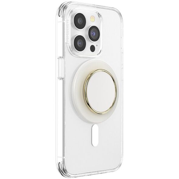 Uchwyt i podstawka do telefonu           Popsockets Round Luxe Coconut Creme Enamel MagSafe beżowy 808938
