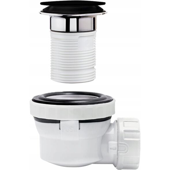 Wirquin syfon umywalkowy Nano quick-clack, czarny mat 30723978