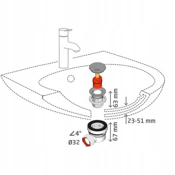 Wirquin syfon umywalkowy Nano quick-clack, czarny mat 30723978