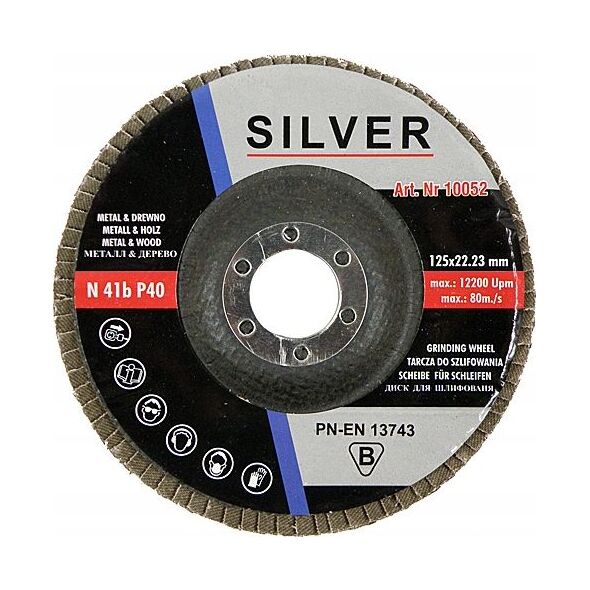 Silver ściernica listkowa 125mm P40 wypukła (10052)