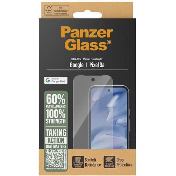 Tempered glass PanzerGlass Ultra-Wide Fit για το Google Pixel 9a 5G