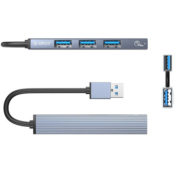 Hub AH-A13 stacja dokująca rozdzielacz USB-A - szary ORICO