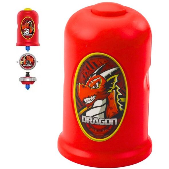 Zestaw Wyrzutnia Z Bączkiem Latający Dysk Smok Czerwony LEAN Toys