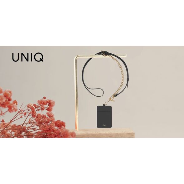 Uniwersalna smycz do telefonu 3w1 UNIQ   Coehl Caryne z portfelem na karty ebony