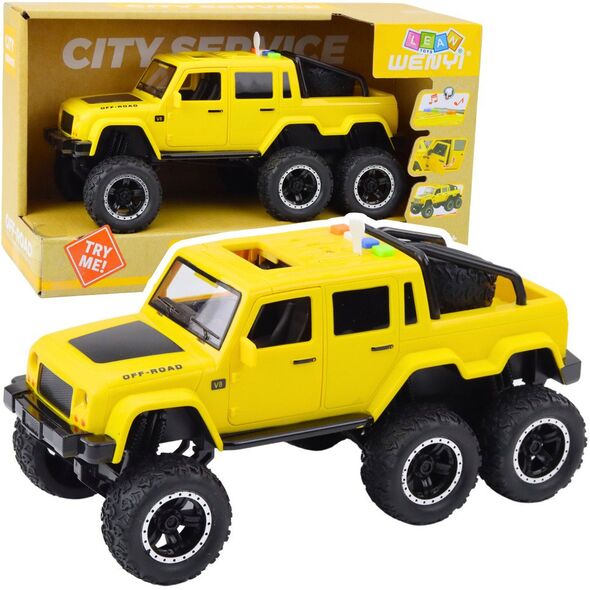 Αυτοκίνητο Off-Road Με Κινητήρα Τριβής Φώτα Ήχοι Κίτρινο 6x6 1:16