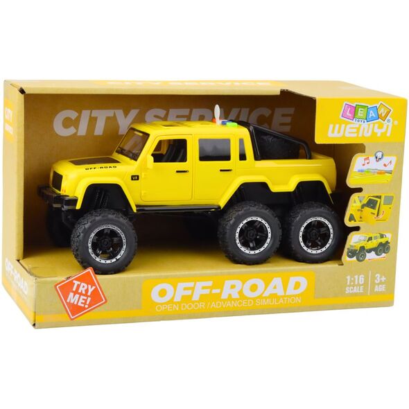 Αυτοκίνητο Off-Road Με Κινητήρα Τριβής Φώτα Ήχοι Κίτρινο 6x6 1:16
