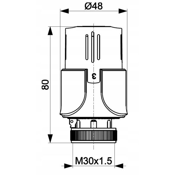 KFA θερμοστατική κεφαλή υγρού M30x1,5, λευκή 886-540-44