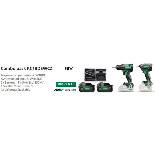 HIKOKI.SET 18V KC18DE WCZ (DV18DE + WH18DE) 2x5.0Ah HSC