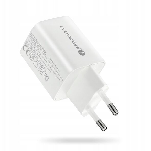 Ładowarka sieciowa GaN 1X USB, 1X USB-C 45W QC4+ PD Biała