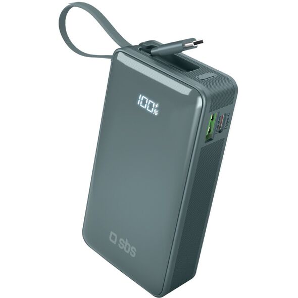 SBS LCD Power Bank  10000  mAh  zila - Portativais barosanas avots