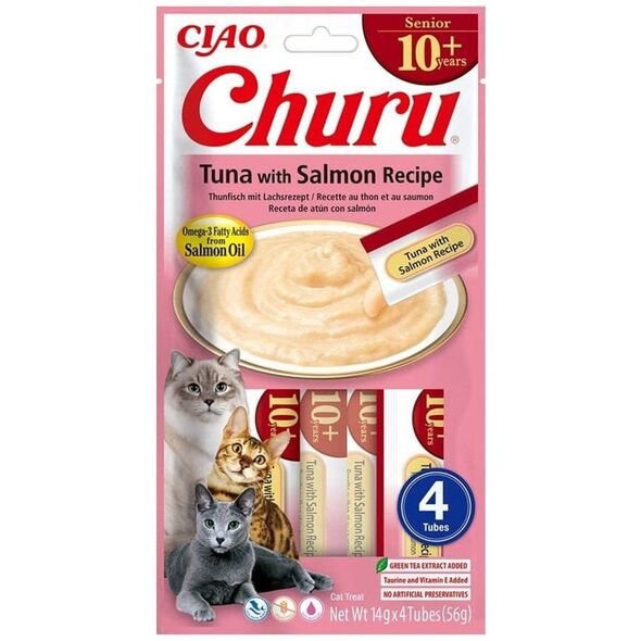 INABA CAT CHURU SENIOR TUNA WITH SALMON 4x14g (56g)