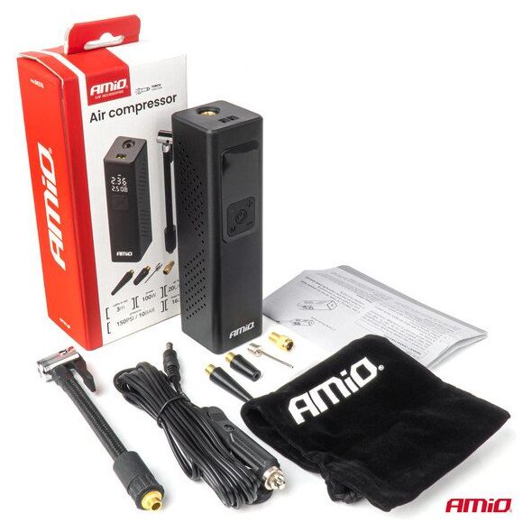 Kompresor samochodowy z wyświetlaczem LED 12V 100W AMIO-04376