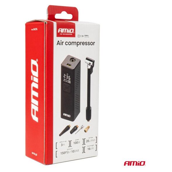 Kompresor samochodowy z wyświetlaczem LED 12V 100W AMIO-04376