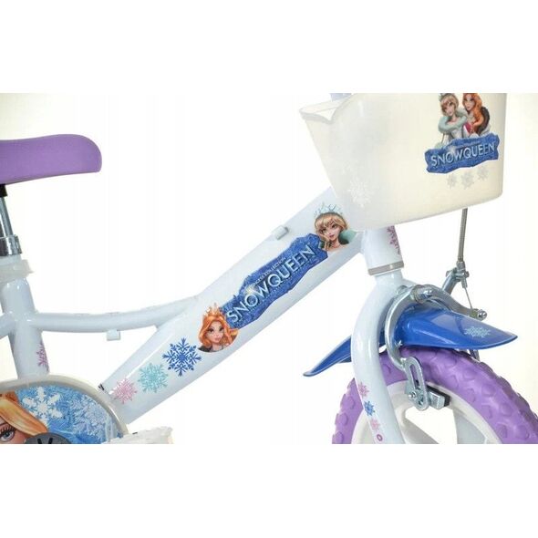 Rowerek Rower Dziecięcy dla Dzieci Dziewczynki z Bocznymi Kółkami DINO 12"