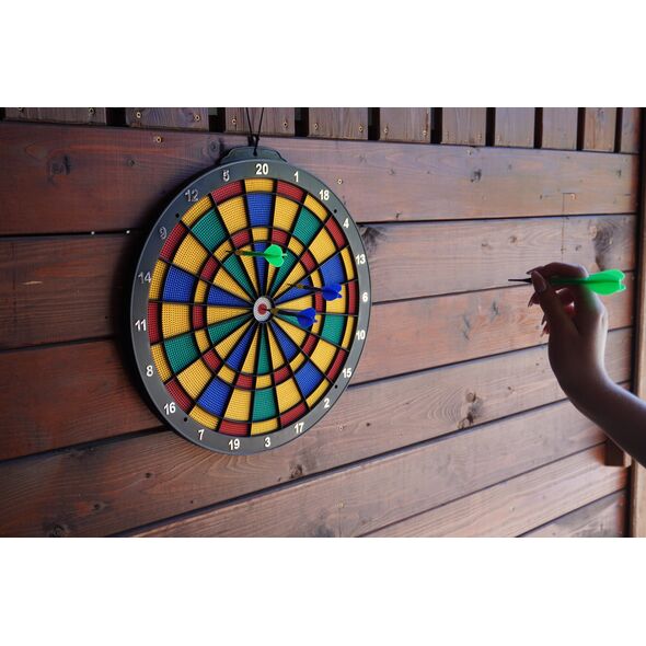 Zestaw Tarcza Soft Perforowana Dart Gra w Rzutki Lotki KUBISPORT 45 cm