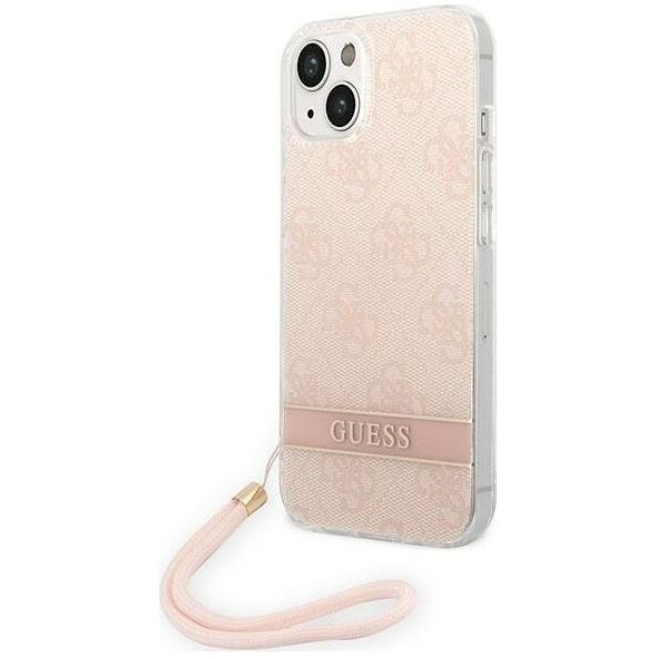 Guess Etui Guess do iPhone 14 Plus 6,7" różowy/pink hardcase 4G Print Strap