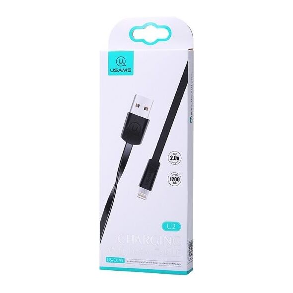 Kabel USB Usams USB-A - Lightning 1.2 m Czarny (SJ199IP01)