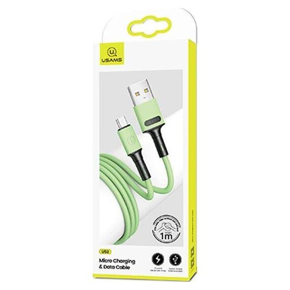 Kabel USB Usams USB-A - microUSB 1 m Zielony (69871-uniw)