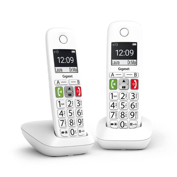 Gigaset Wireless Landline Phone E290 Duo White (L36852-H2901-D202) (GGSE290DUO-WH) έως 12 άτοκες Δόσεις