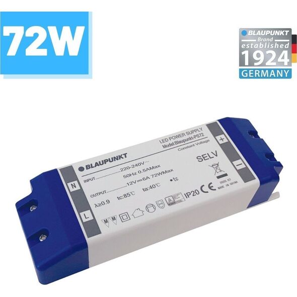 Taśma LED Blaupunkt Zasilacz LED Blaupunkt 12V 72W do taśm