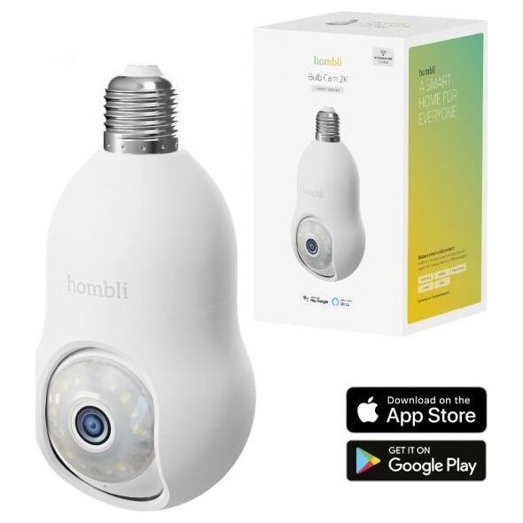 Hombli smarte outdoor Kamera, Bulb Cam 2K, weiß