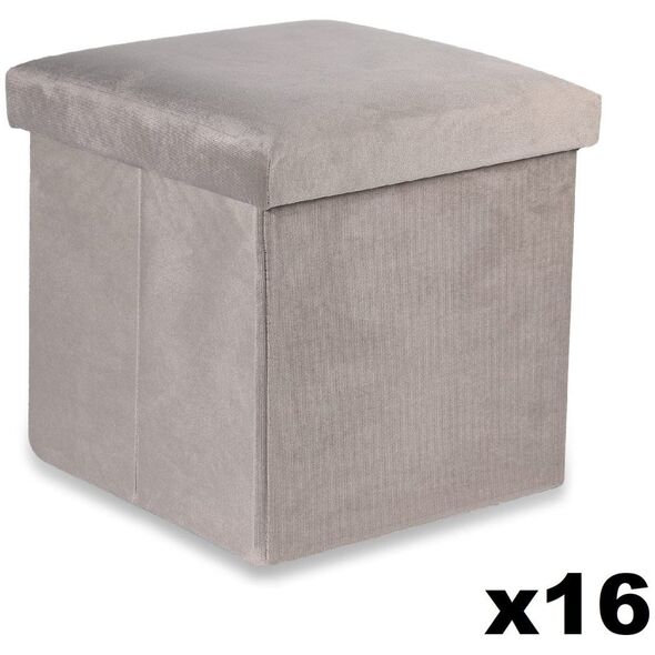 Pufa składana M - 30x30x30cm aksamit beż x 16