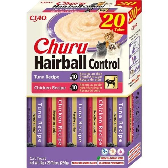 INABA CAT CHURU HAIRBALL VARIETY λιχουδιά για γάτες 20x14g (280g)