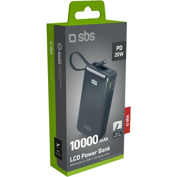 SBS TTBB10000LCDTCPD20B bank mocy 10000 mAh Niebieski