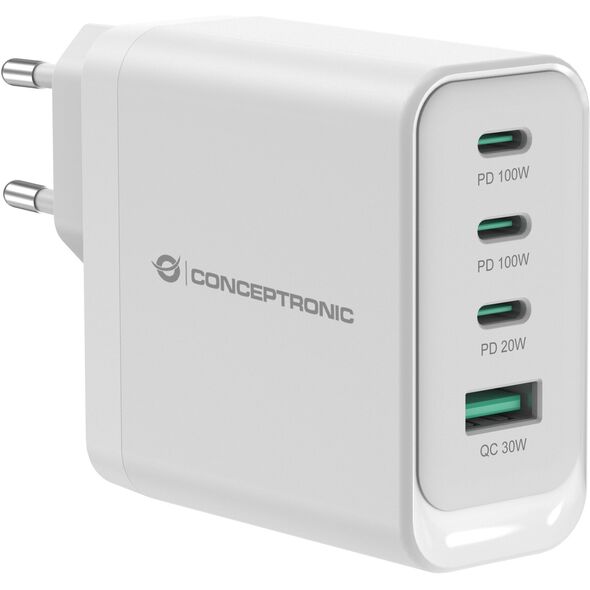 Conceptronic ALTHEA22W100 ładowarka do urządzeń przenośnych Uniwersalne Biały Prąd przemienny Szybkie ładowanie Wewnętrzna