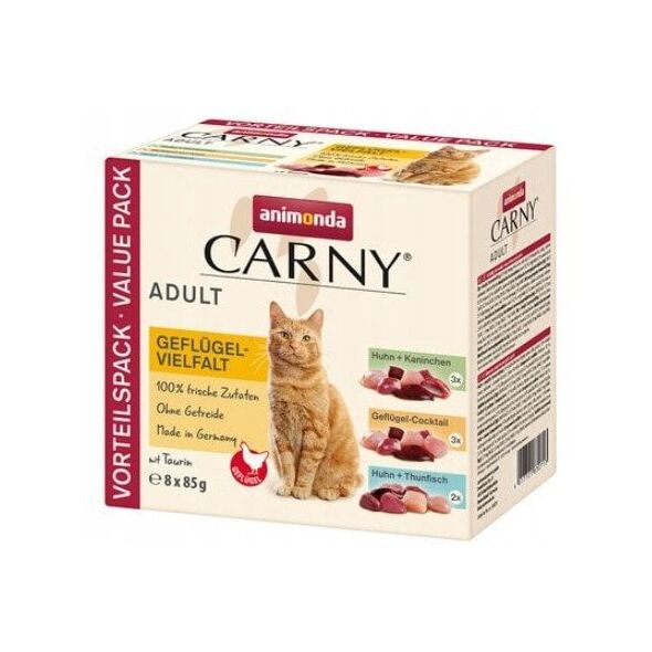 ANIMONDA Carny vielfalt drób mix kawałki 8x85g