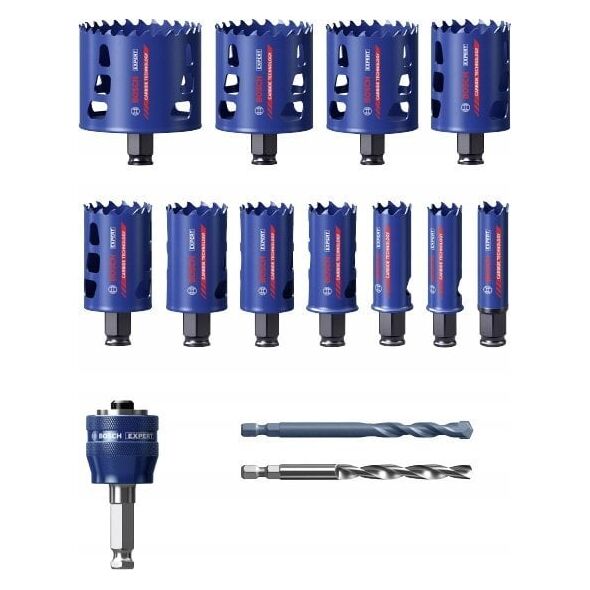 Bosch Bosch hole saw Tough material set 14 pieces - 2608900447 EXPERT RANGE