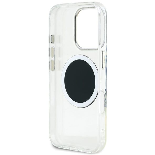 Etui Guess IML Metal Colored Circle Classic Logo MagSafe do Apple iPhone 16 Pro czarny